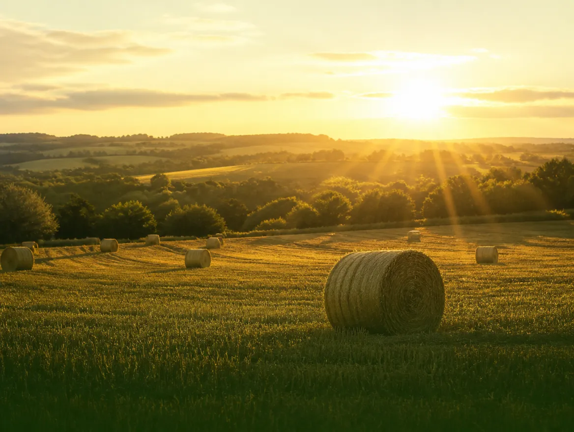Feld bei Sonnenuntergang
